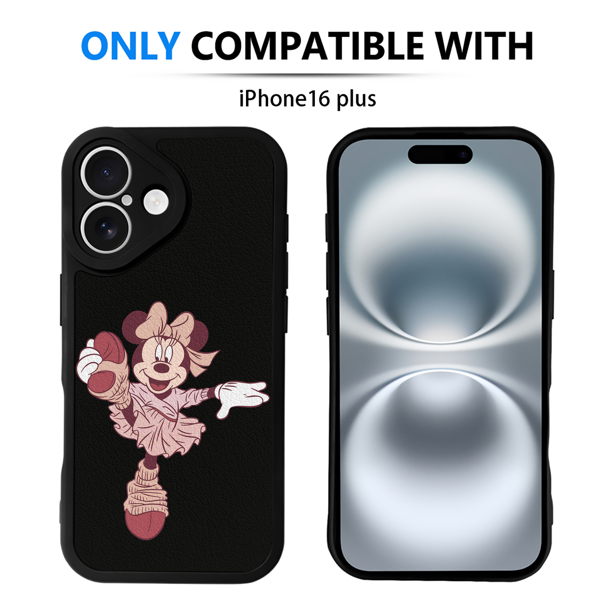 （画像用） ミッキーマウス Mickey Mouse 【iPhone 16シリーズ対応】シリコンスマホケース（レザー調） 材質：シリコン